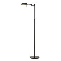 10W LED Adjustable Metal Floor Lamp with Swing Arm, Black - BM224743