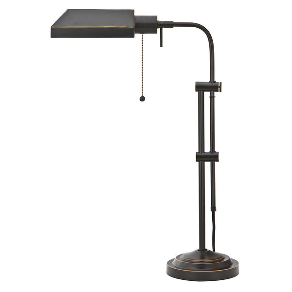 Metal Rectangular Desk Lamp with Adjustable Pole, Black - BM225085