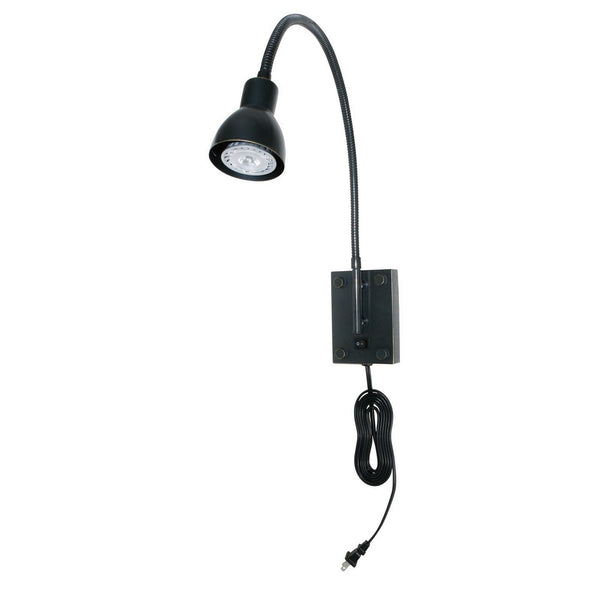 Metal Round Wall Reading Lamp with Plug In Switch, Black - BM225088