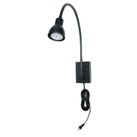Metal Round Wall Reading Lamp with Plug In Switch, Black - BM225088