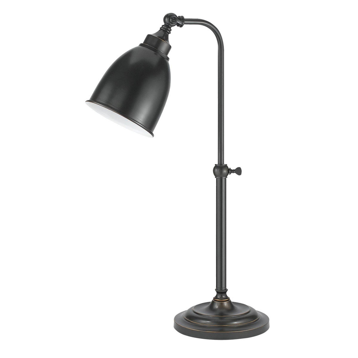 Metal Round 25" Table Lamp with Adjustable Pole, Dark Bronze - BM225104
