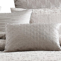 10 Piece King Polyester Comforter Set with Jacquard Print, Gray - BM225157