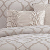 10 Piece King Size Fabric Comforter Set with Quatrefoil Prints, White - BM225201