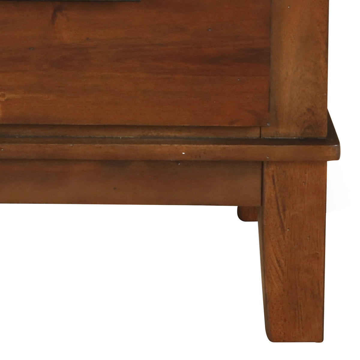 Wooden Nightstand with Chamfered Legs and 2 Spacious Drawers, Brown - BM225824