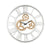 Round Mirror Panel Open Frame Wall Clock with Gear Design, Silver - BM225867
