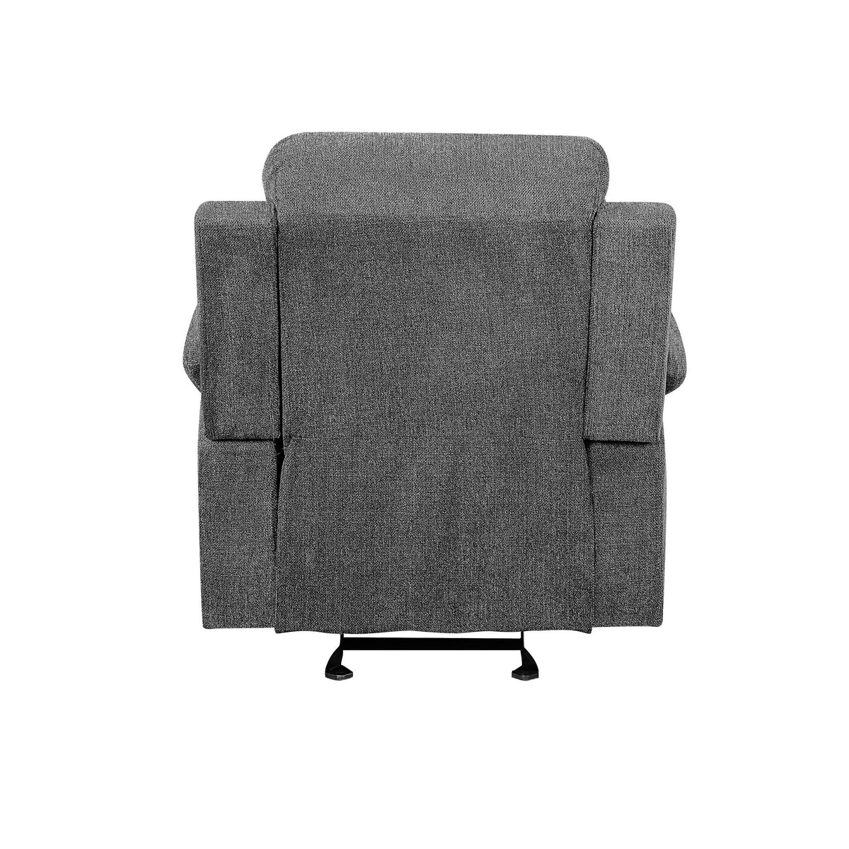 Fabric Upholstered Glider Recliner Chair with Pillow Top Armrest, Gray - BM225898