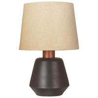 Metal Frame Table Lamp with Fabric Shade, Beige and Black - BM226100