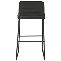 40 Inch Channel Stitched Leatherette Barstool with Sled Base,Set of 2,Black - BM226192