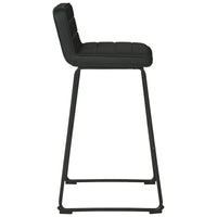 40 Inch Channel Stitched Leatherette Barstool with Sled Base,Set of 2,Black - BM226192