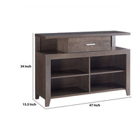 1 Drawer Wooden TV Stand with 4 Open Compartments, Oak Brown - BM226197