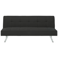 66 Inch Modern Convertible Armless Sofa, Square Tufting, Black Fabric - BM226468