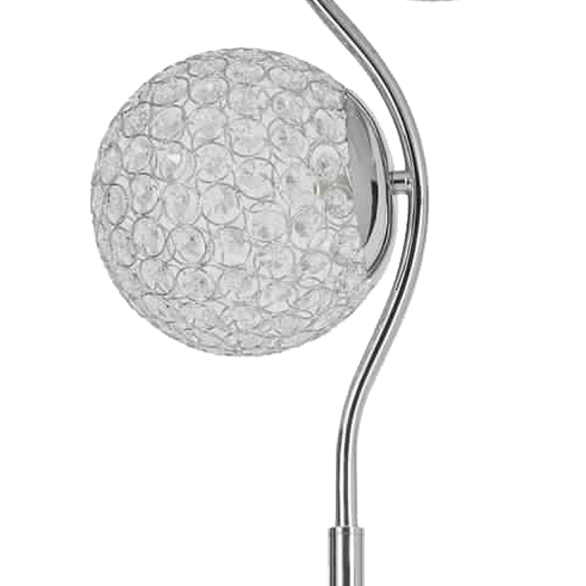 Contemporary Floor Lamp with Metal and Acrylic Ball Shades, Silver - BM226573