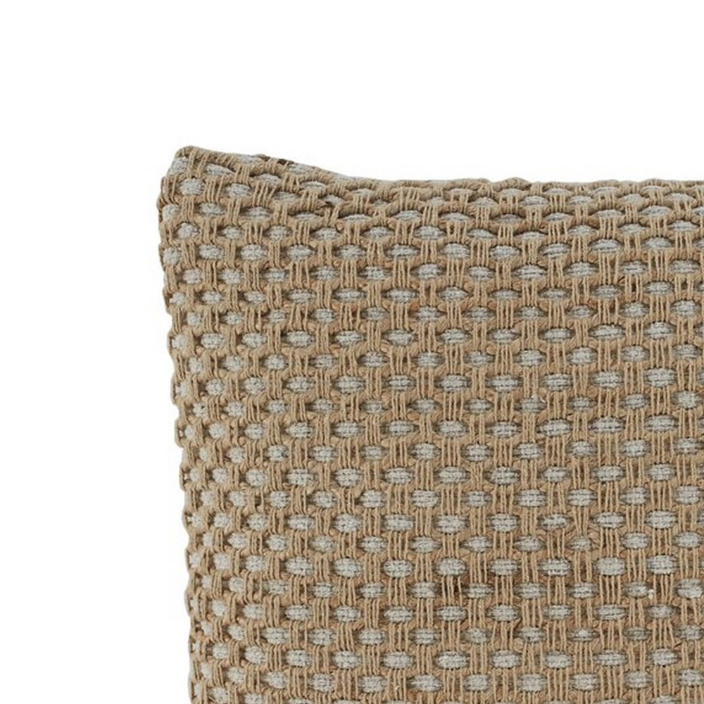 20 x 20 Handwoven Jute Pillow, Texture Details, Set of 4, Brown - BM226987