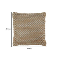 20 x 20 Handwoven Jute Pillow, Texture Details, Set of 4, Brown - BM226987