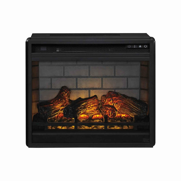23.75 Inch Metal Fireplace Inset with 7 Level Temperature Setting, Black - BM227444