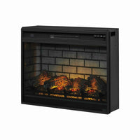 31.25 Inch Metal Fireplace Inset with 7 Level Temperature Setting, Black - BM227445