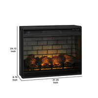 31.25 Inch Metal Fireplace Inset with 7 Level Temperature Setting, Black - BM227445