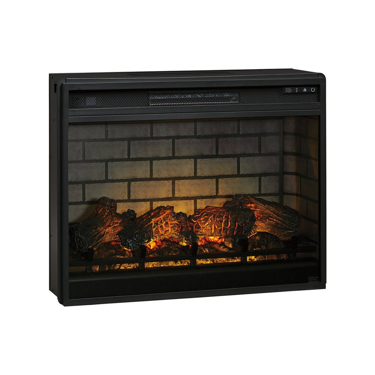 31.25 Inch Metal Fireplace Inset with 7 Level Temperature Setting, Black - BM227445