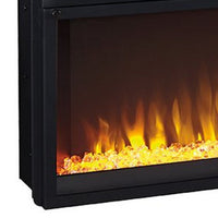 57 Inch Metal Fireplace Inset with 6 Level Temperature Setting, Black - BM227446