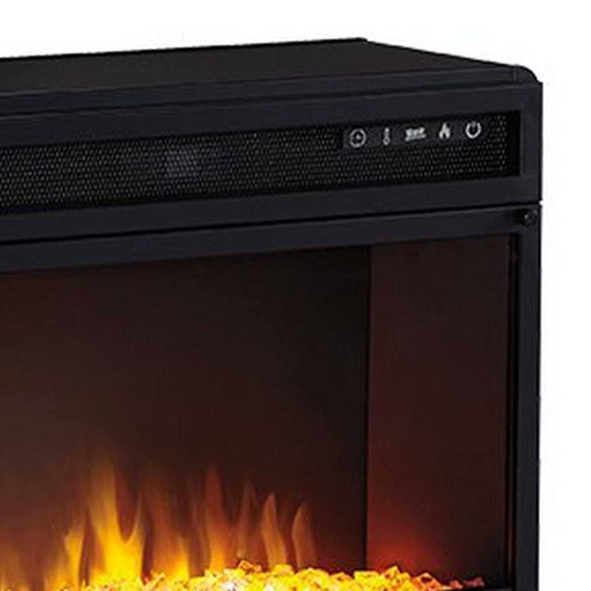 57 Inch Metal Fireplace Inset with 6 Level Temperature Setting, Black - BM227446