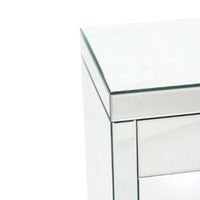 26 Inch Beveled Mirror Chest with 1 Drawer, Silver - BM229416