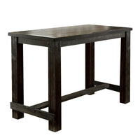 Rustic Plank Wooden Bar Table with Block Legs, Antique Black - BM230029