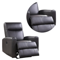 Leatherette Power Recliner with Tufted Back, Brown - BM230146