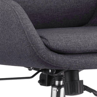 High Cushioned Tufted Back Fabric Office Chair with Star Base, Gray - BM230363