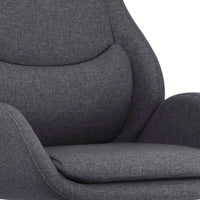 High Cushioned Tufted Back Fabric Office Chair with Star Base, Gray - BM230363