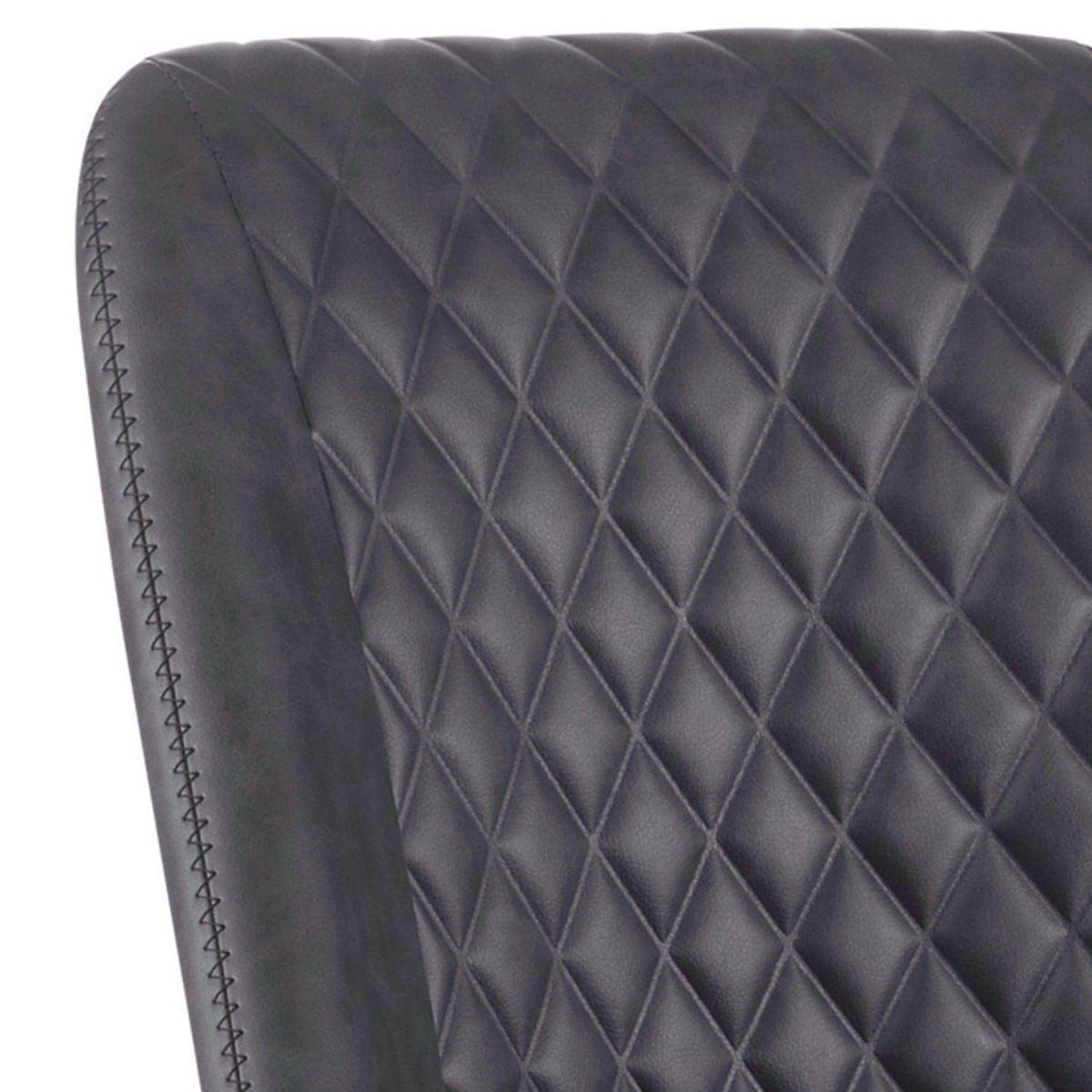 Diamond Pattern Stitched Leatherette Office Chair with Star Base, Gray - BM230364