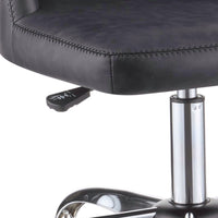 Diamond Pattern Stitched Leatherette Office Chair with Star Base, Gray - BM230364