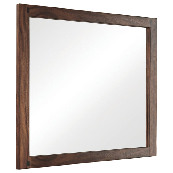 44 Inch Rectangular Wood Frame Mirror, Brown - BM230392