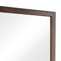 44 Inch Rectangular Wood Frame Mirror, Brown - BM230392