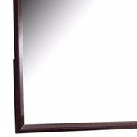 45 Inch Rectangular Wood Frame Mirror, Dark Brown - BM230414