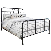 Open Tubular Frame Metal Queen Bed, Black - BM230416