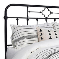 Open Tubular Frame Metal Queen Bed, Black - BM230416