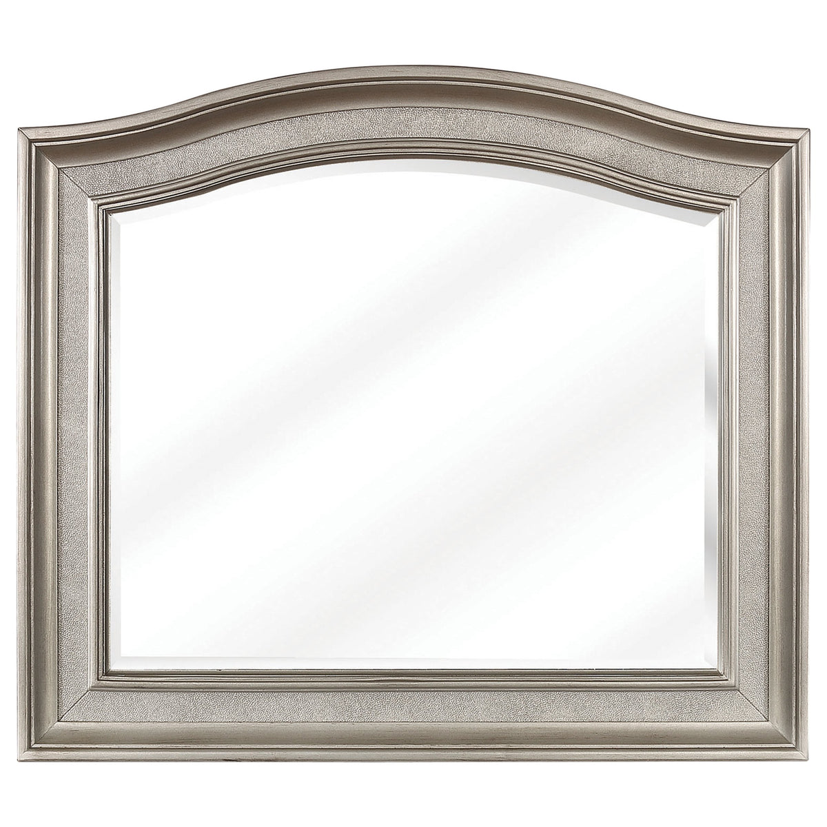 46 Inch Wooden Frame Arched Mirror, Silver - BM230423