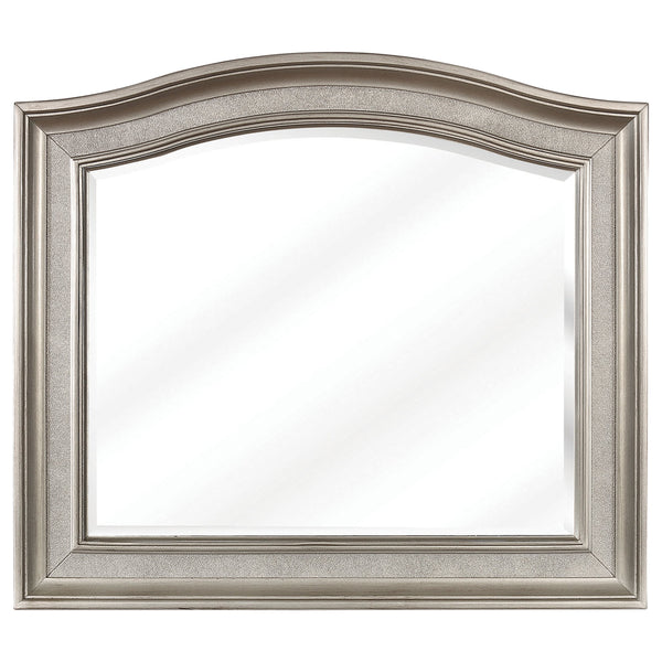 46 Inch Wooden Frame Arched Mirror, Silver - BM230423