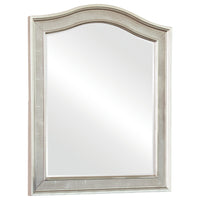 36 Inch Wooden Frame Arched Vanity Mirror, Silver - BM230424
