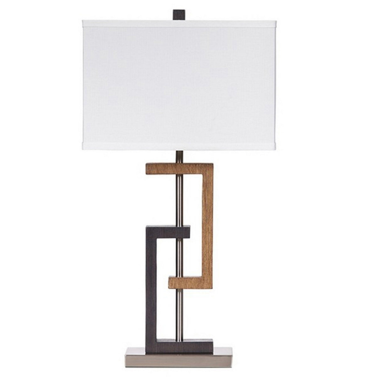 Lattice Base Hardback Table Lamp, Set of 2, Brown and Silver - BM230946
