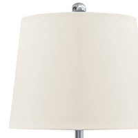 Stacked Orb Base Table Lamp with Drum Shade, Set of 2, Off White and Chrome - BM230947