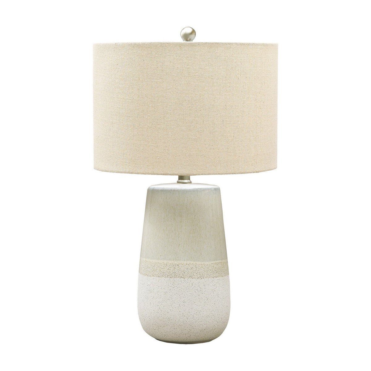 Speckled Ceramic Base Table Lamp with Drum Shade, Beige - BM230969