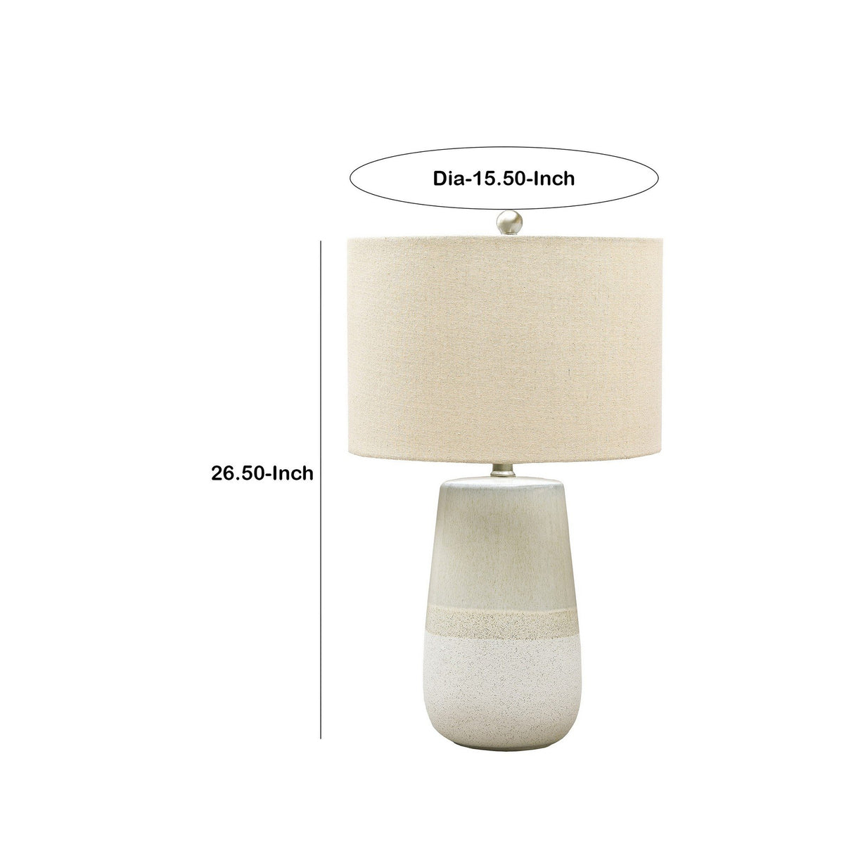 Speckled Ceramic Base Table Lamp with Drum Shade, Beige - BM230969