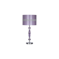 Acrylic and Metal Base Table Lamp with Fabric Shade, Purple - BM230989