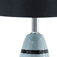 Rocket Ceramic Base Table Lamp with fabric Shade, Black and Gray - BM230990