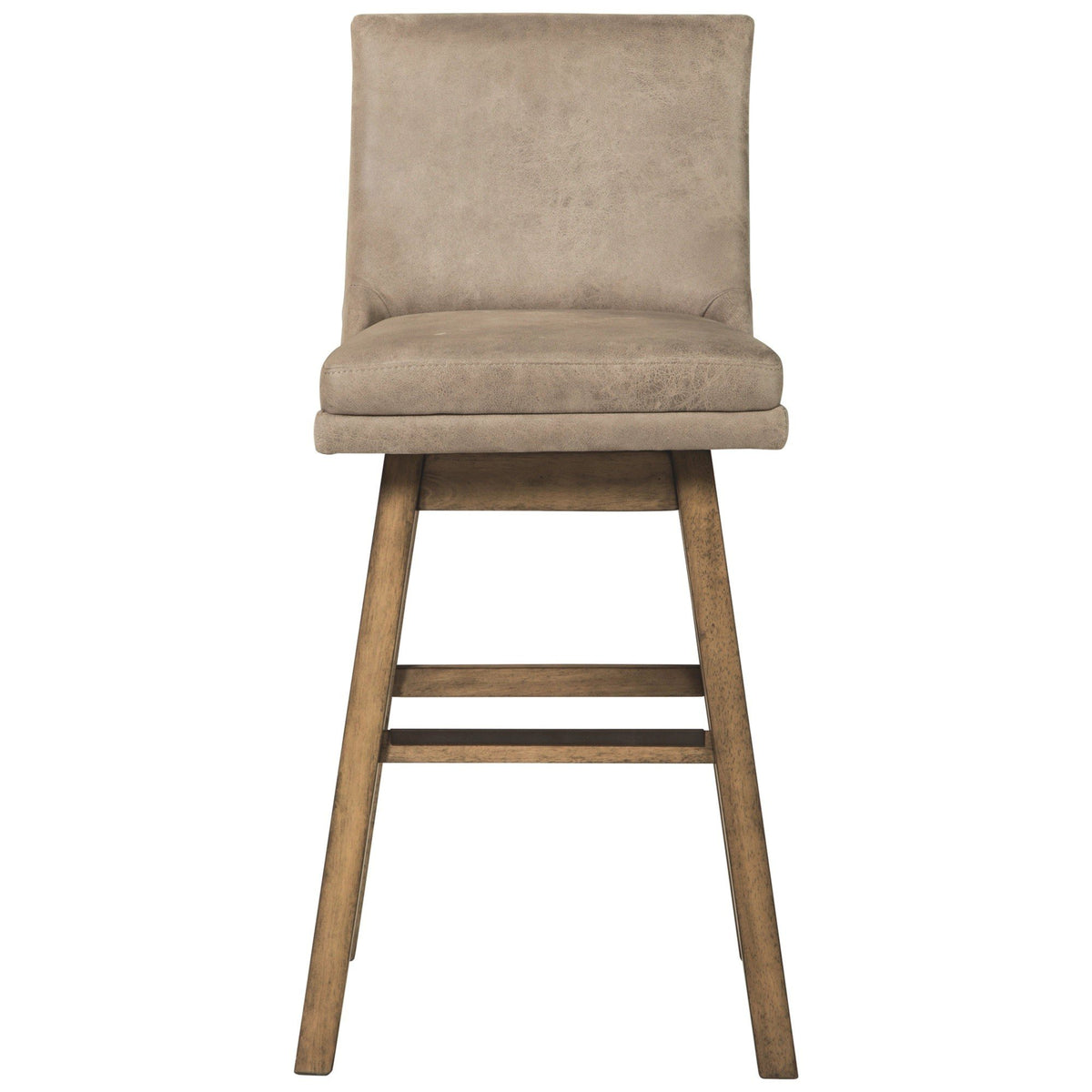 43 Inch Leatherette Padded Swivel Barstool, Set of 2, Beige - BM231378