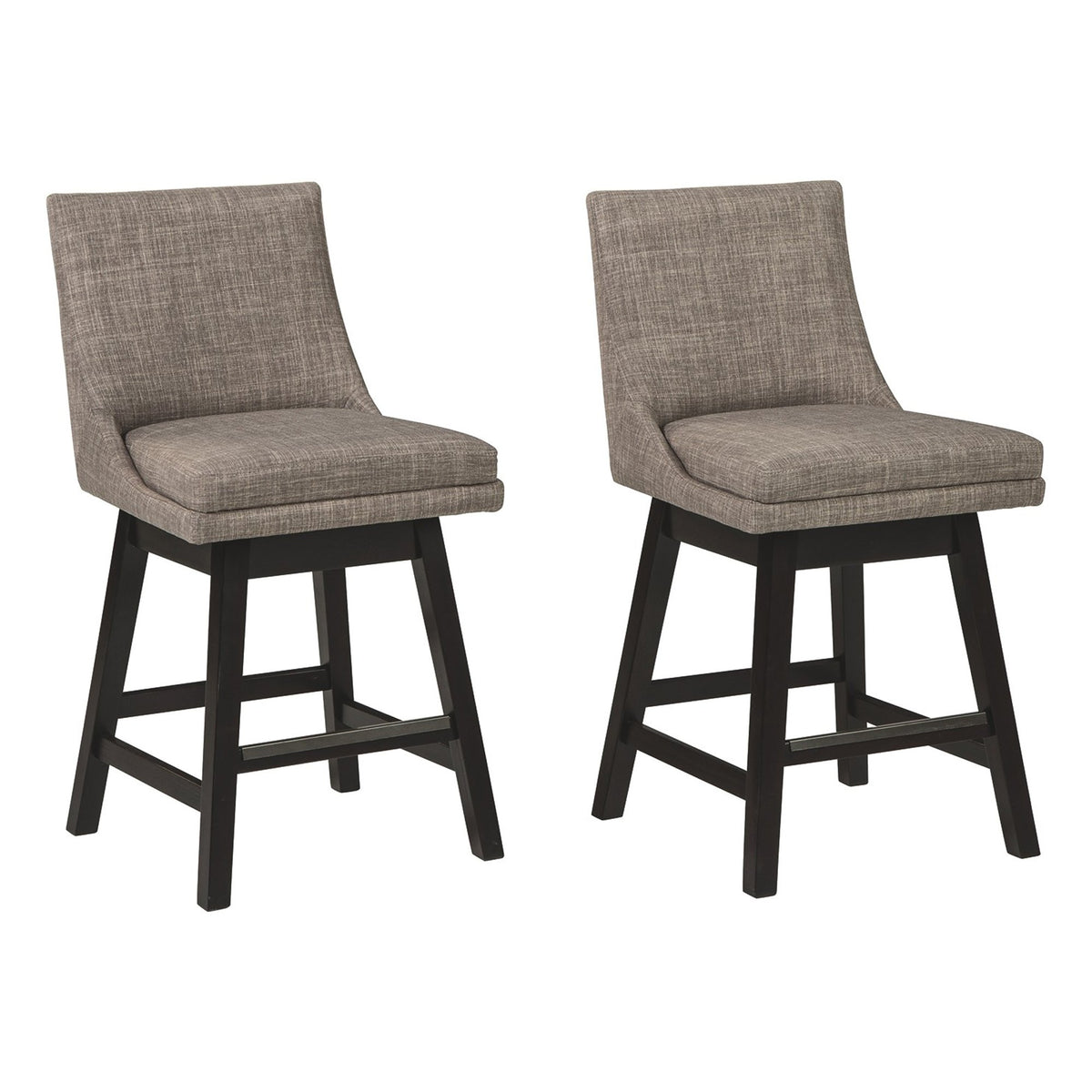 39 Inch Fabric Padded Swivel Barstool, Set of 2, Light Gray - BM231380