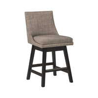 39 Inch Fabric Padded Swivel Barstool, Set of 2, Light Gray - BM231380