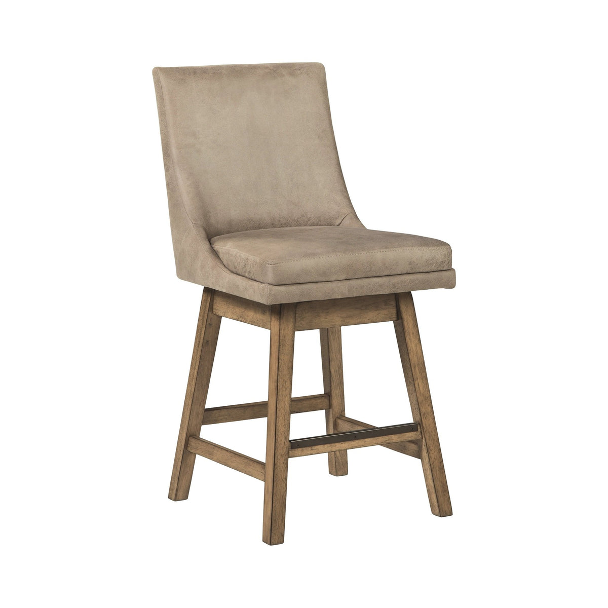 39 Inch Leatherette Padded Swivel Barstool, Set of 2, Beige - BM231381