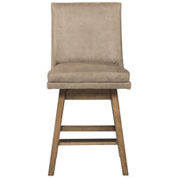 39 Inch Leatherette Padded Swivel Barstool, Set of 2, Beige - BM231381